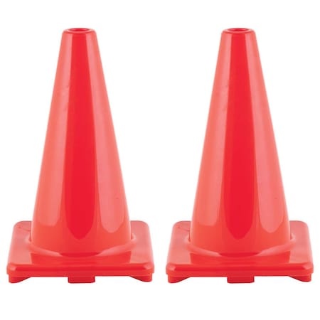 Champion Sports Hi-Visibility Cone, Vinyl, 18 in Height, Orange 2 PK C18OR